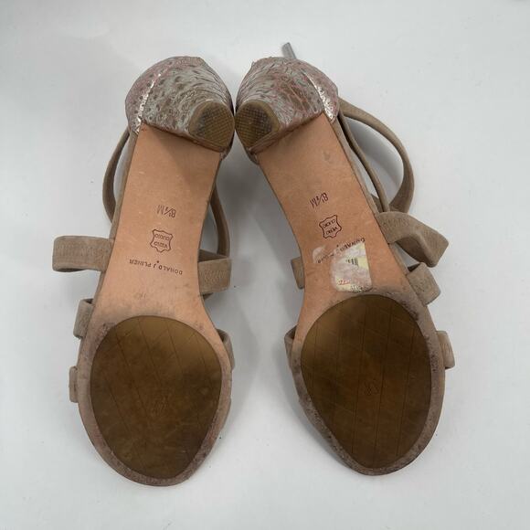 DONALD J PLINER Vida Heels Size 8.5 Shoes Suede Metallic Reptile Zipper Heel - Picture 11 of 16